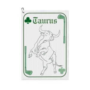 taurus golf towel, Jessica Specter, green , zodiac , taurus, astrology, custom, golf gift