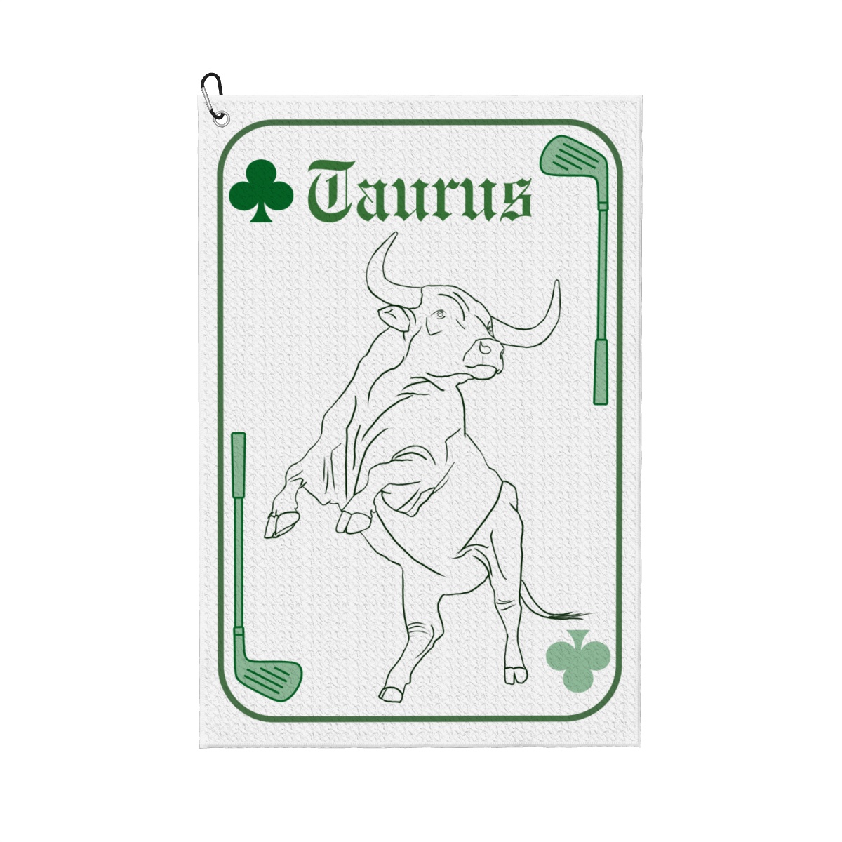 taurus golf towel, Jessica Specter, green , zodiac , taurus, astrology, custom, golf gift