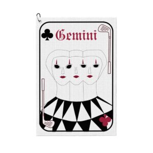 Gemini zodiac sign astrology golf towel gift accessory