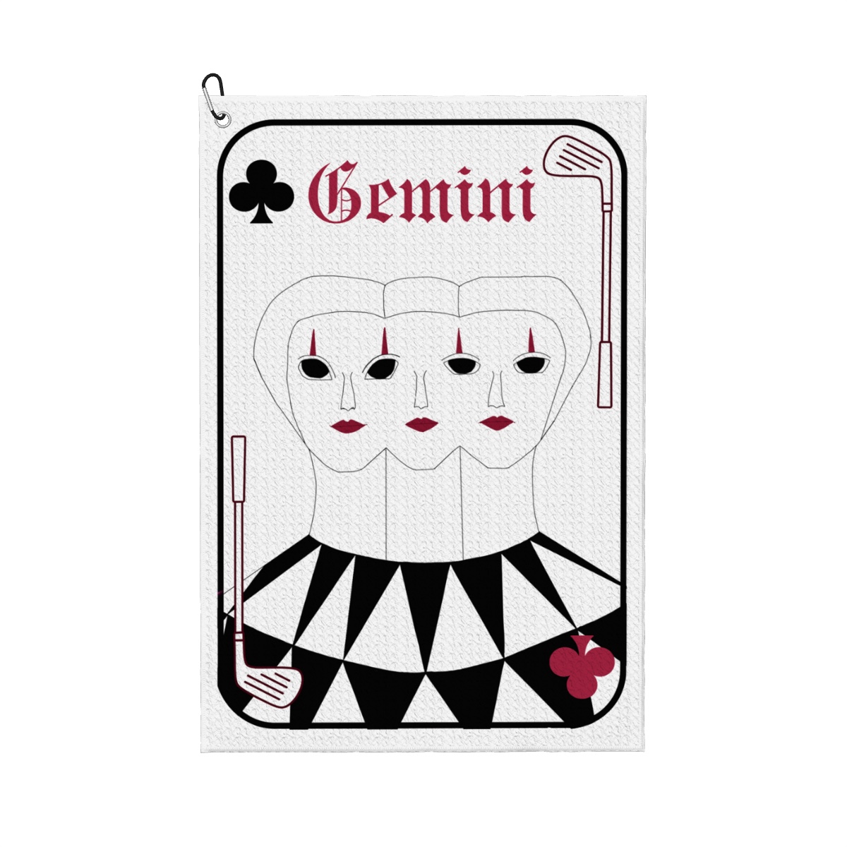 Gemini zodiac sign astrology golf towel gift accessory