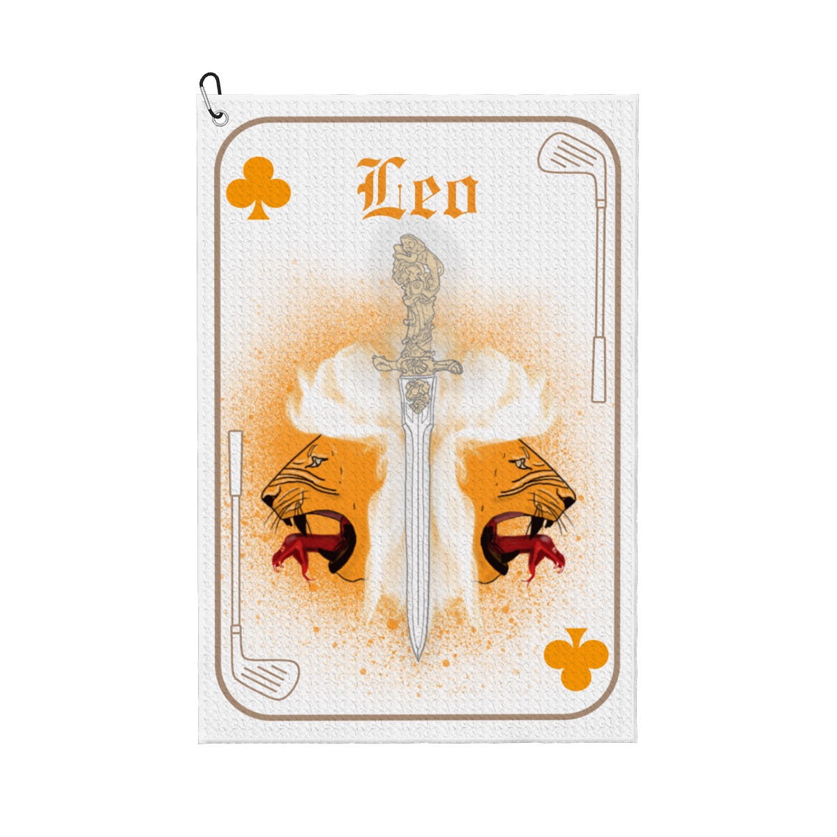 Leo zodiac sign astrology golf towel lion