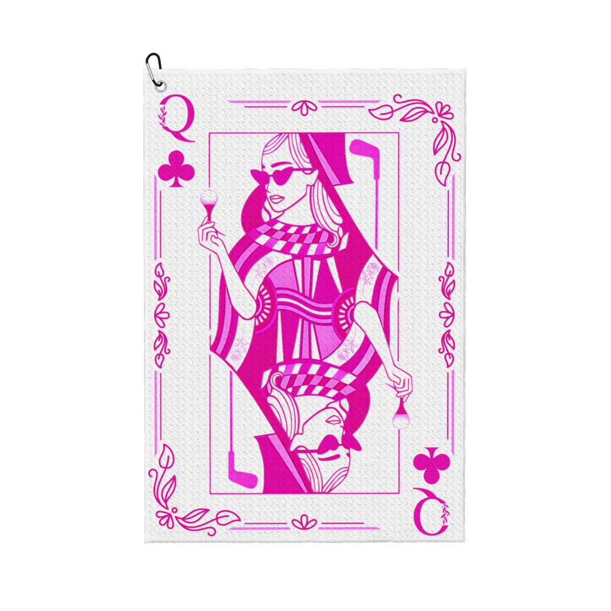 Pink Queen of Clubs cute women's golf towel