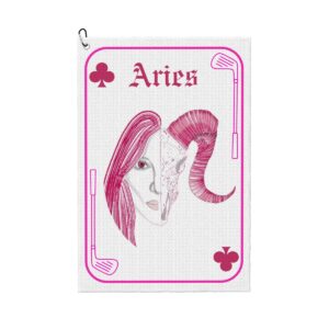 Aries golf towel pink Jessica Specter