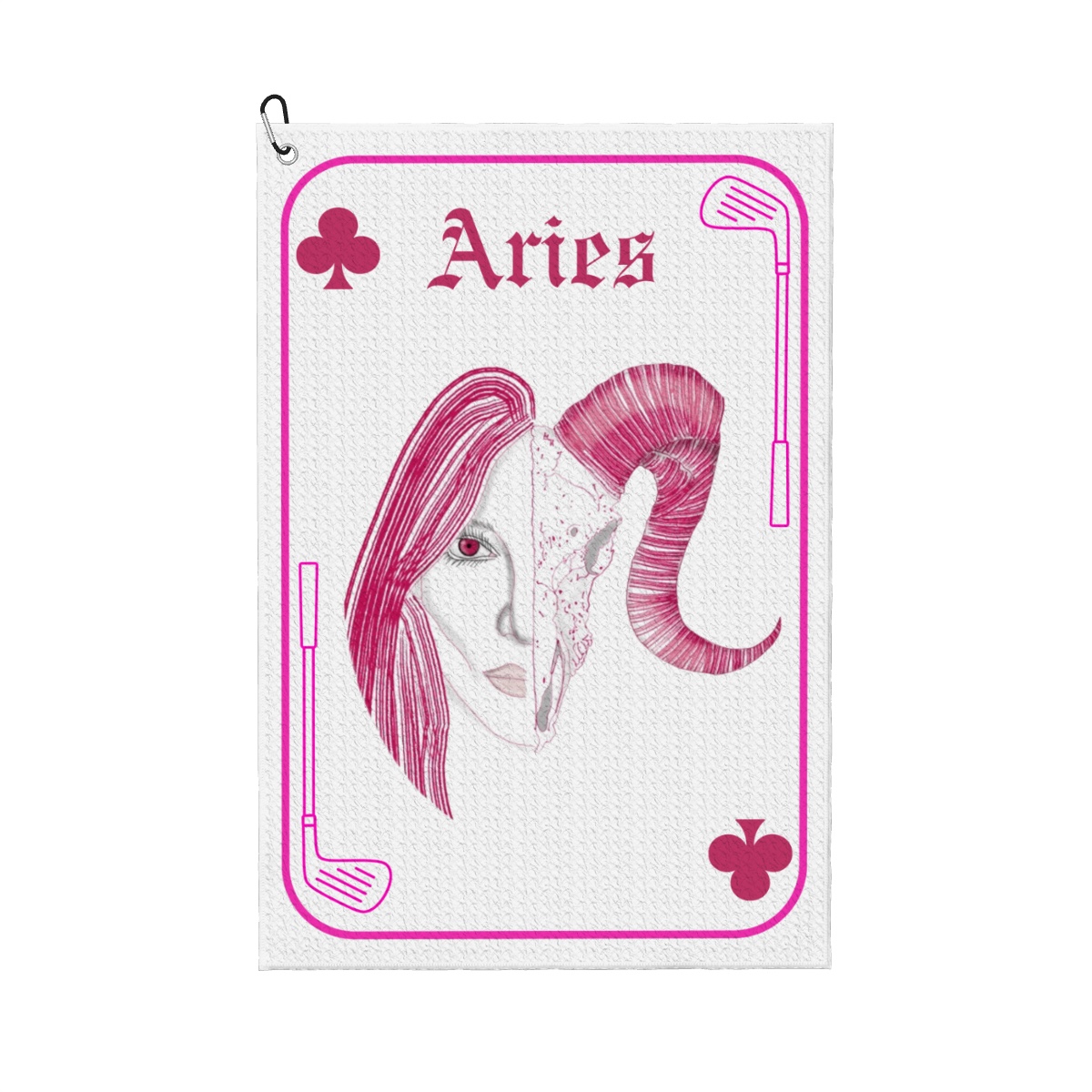 Aries golf towel pink Jessica Specter