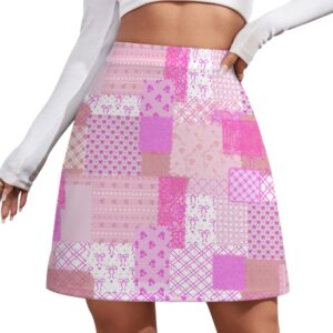 Pink Patchwork Women's Golf Skirt